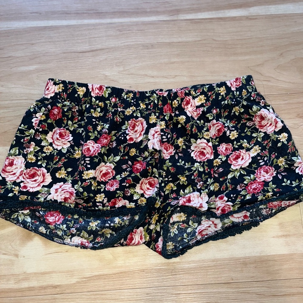Urban Outfitters Floral Shorts with Lave Detail